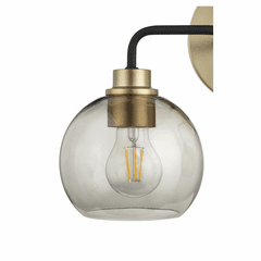 Quorum Clarion 2-LT Bath Vanity Light - Noir w/ Aged Brass - 572-2-6980