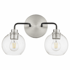 Quorum Clarion 2-LT Bath Vanity Light - Noir w/ Satin Nickel - 572-2-6965
