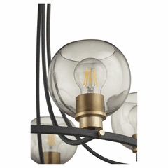 Quorum Clarion 5-LT Chandelier - Noir w/ Aged Brass - 672-5-6980