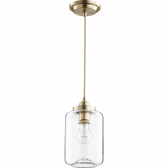 Quorum Clear Filament Pendant 6" - Aged Brass - 846-80