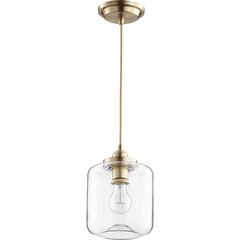 Quorum Clear Filament Pendant 7" - Aged Brass - 845-80
