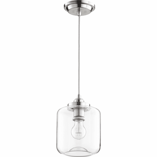 Quorum Clear Filament Pendant 7" - Satin Nickel - 845-65