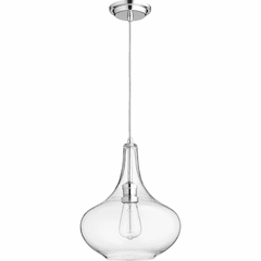 Quorum Clear Filament Pendant - Chrome W/ Clear - 8004-14