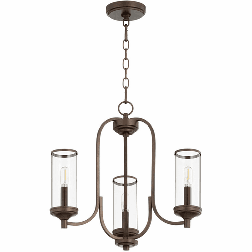 Quorum Collins 3-LT Chandelier - Oiled Bronze - 6044-3-86