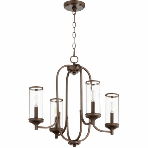 Quorum Collins 4-LT Chandelier - Oiled Bronze - 6044-4-86