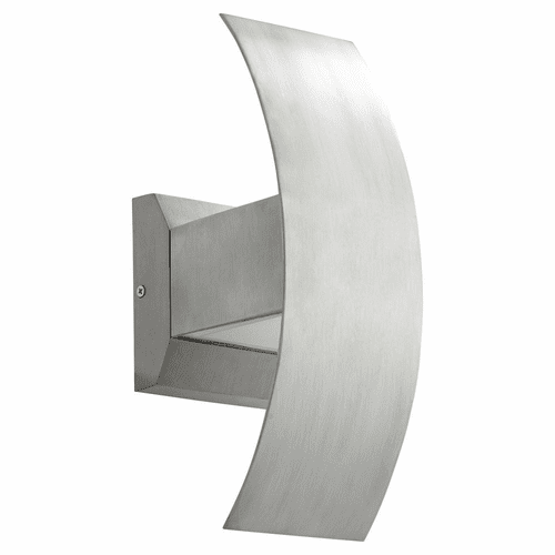 Quorum Curvo 12" 2-LT Outdoor LED Wall Sconce - Brushed Aluminum  - 9720-16