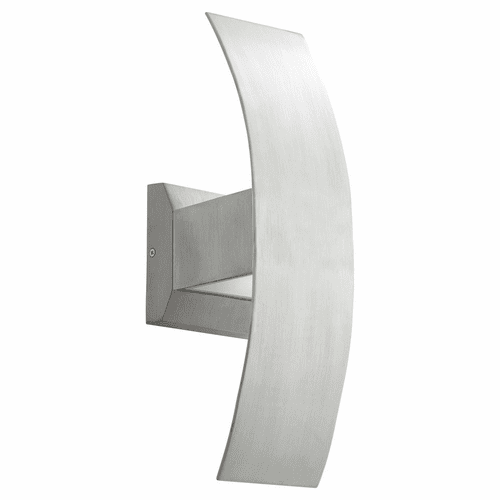 Quorum Curvo 15" 2-LT Outdoor LED Wall Sconce - Brushed Aluminum  - 9721-16