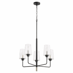 Quorum Dalia 5-LT Chandelier - Noir w/Aged Brass - 625-5-6980