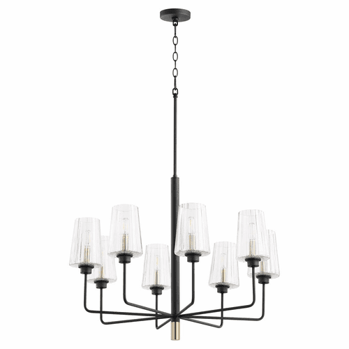 Quorum Dalia 8-LT Chandelier - Noir w/Aged Brass - 625-8-6980