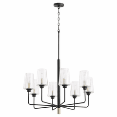 Quorum Dalia 8-LT Chandelier - Noir w/Aged Brass - 625-8-6980