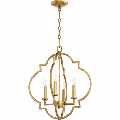 Quorum Dublin 18" 4-LT Pendant - Gold Leaf - 6842-4-74