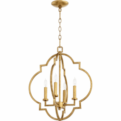 Quorum Dublin 18" 4-LT Pendant - Gold Leaf - 6842-4-74