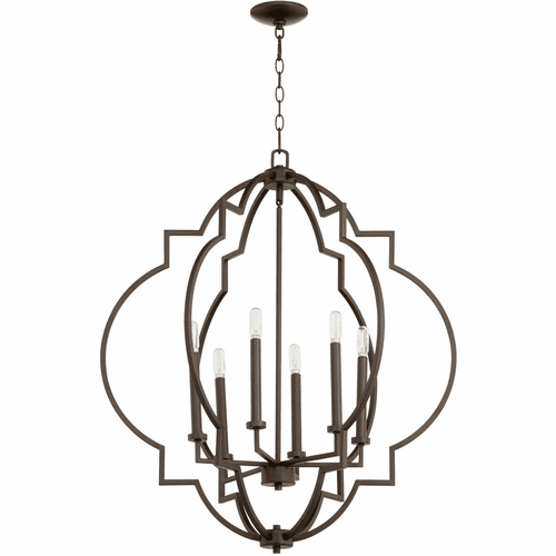Quorum Dublin 30" 6-LT Pendant - Oiled Bronze - 6842-6-86