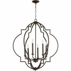 Quorum Dublin 30" 6-LT Pendant - Oiled Bronze - 6842-6-86