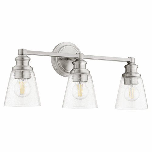 Quorum Dunbar 3-LT Bath Vanity Light - Satin Nickel  - 509-3-65