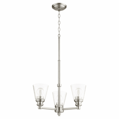 Quorum Dunbar 3-LT Chandelier - Satin Nickel  - 609-3-65