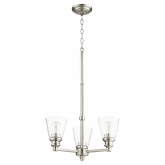 Quorum Dunbar 3-LT Chandelier - Satin Nickel  - 609-3-65