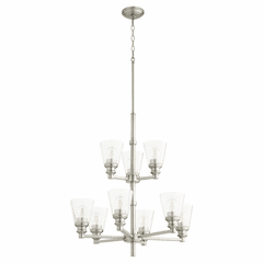 Quorum Dunbar 9-LT Chandelier - Satin Nickel  - 609-9-65