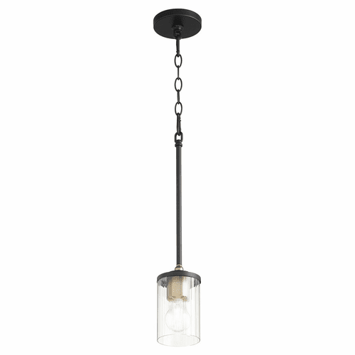 Quorum Empire 1-LT Pendant - Noir W/ Aged Brass - 329-6980