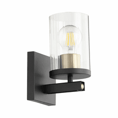 Quorum Empire 1-LT Wall Sconce - Noir W/ Aged Brass - 529-1-6980 Quorum Empire 1-LT Wall Sconce - Noir W/ Aged Brass - 529-1-6980