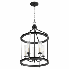 Quorum Empire 5-LT Entry Light - Noir W/ Aged Brass - 829-5-6980
