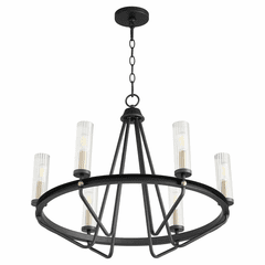 Quorum Empire 6-LT Chandelier - Noir W/ Aged Brass - 629-6-6980
