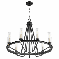 Quorum Empire 9-LT Chandelier - Noir W/ Aged Brass - 629-9-6980