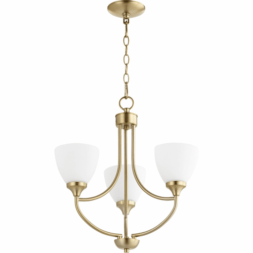 Quorum Enclave 3-LT Chandelier - Aged Brass - 6059-3-80