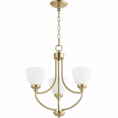Quorum Enclave 3-LT Chandelier - Aged Brass - 6059-3-80