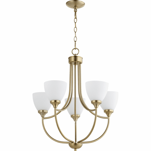 Quorum Enclave 5-LT Chandelier - Aged Brass - 6059-5-80