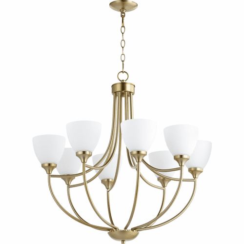 Quorum Enclave 8-LT Chandelier - Aged Brass - 6059-8-80