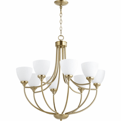 Quorum Enclave 8-LT Chandelier - Aged Brass - 6059-8-80