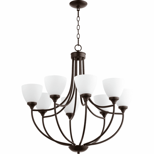 Quorum Enclave 8-LT Chandelier - Oiled Bronze - 6059-8-86