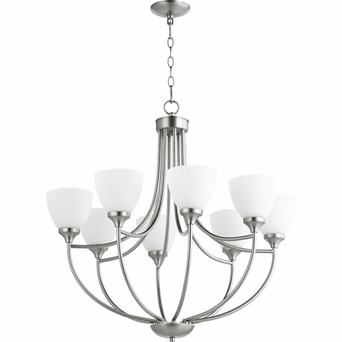 Quorum Enclave 8-LT Chandelier - Satin Nickel - 6059-8-65