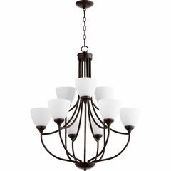 Quorum Enclave 9-LT Chandelier - Oiled Bronze - 6059-9-86