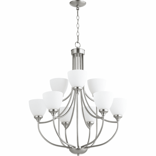 Quorum Enclave 9-LT Chandelier - Satin Nickel - 6059-9-65