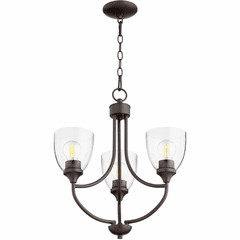 Quorum Enclave Chandelier - Oiled Bronze W/ Clear/Seeded - 6059-3-286
