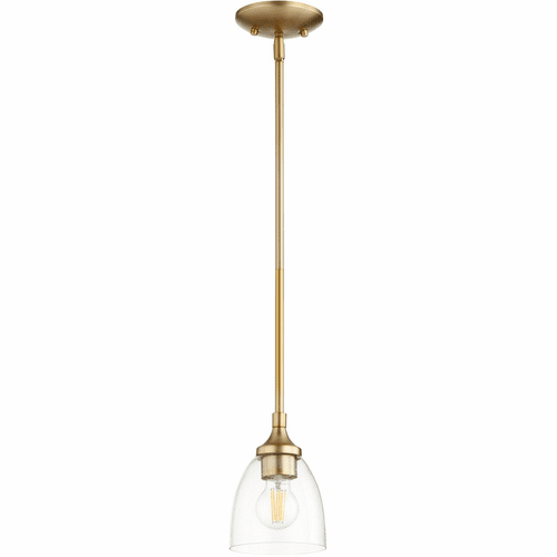 Quorum Enclave Pendant - Aged Brass W/ Clear/Seeded - 3059-280