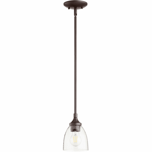 Quorum Enclave Pendant - Oiled Bronze W/ Clear/Seeded - 3059-286
