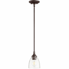 Quorum Enclave Pendant - Oiled Bronze W/ Clear/Seeded - 3059-286