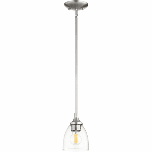 Quorum Enclave Pendant - Satin Nickel W/ Clear/Seeded - 3059-265