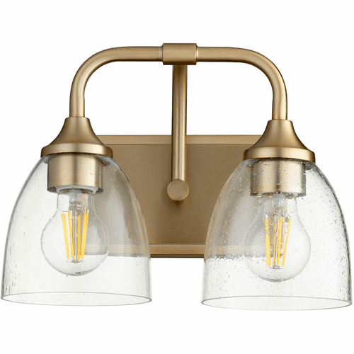 Quorum Enclave Vanity - Aged Brass W/ Clear/Seeded - 5059-2-280