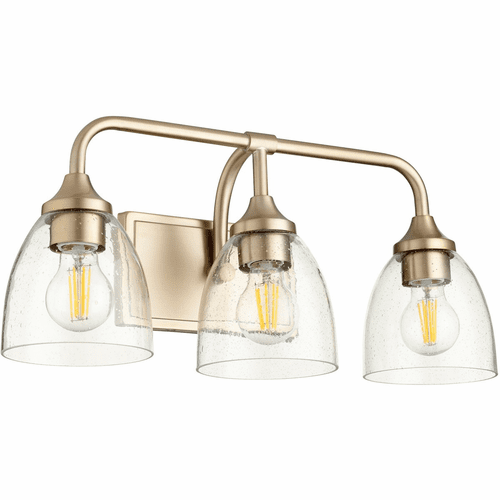 Quorum Enclave Vanity - Aged Brass W/ Clear/Seeded - 5059-3-280