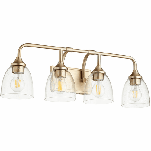 Quorum Enclave Vanity - Aged Brass W/ Clear/Seeded - 5059-4-280