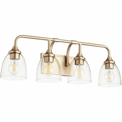 Quorum Enclave Vanity - Aged Brass W/ Clear/Seeded - 5059-4-280