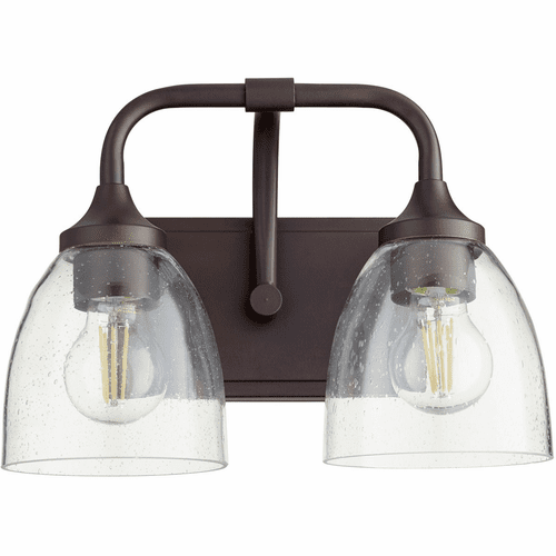 Quorum Enclave Vanity - Oiled Bronze W/ Clear/Seeded - 5059-2-286