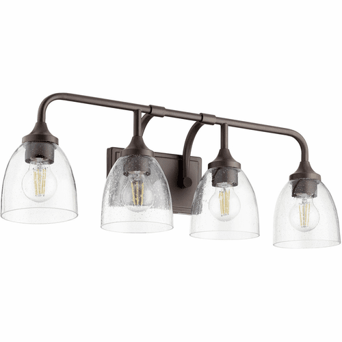 Quorum Enclave Vanity - Oiled Bronze W/ Clear/Seeded - 5059-4-286