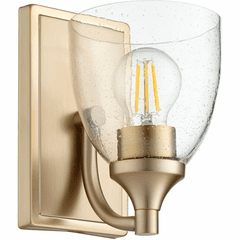 Quorum Enclave Wall Mount - Aged Brass W/ Clear/Seeded - 5459-1-280