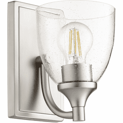 Quorum Enclave Wall Mount - Satin Nickel W/ Clear/Seeded - 5459-1-265