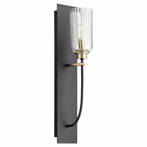Quorum Espy 1-LT Wall Mount - Noir w/Aged Brass - 507-1-6980